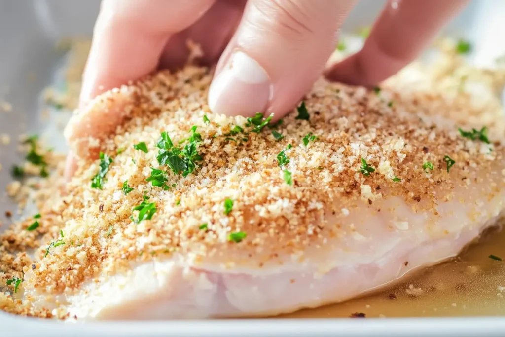 Coating Chicken with Panko and Herbs