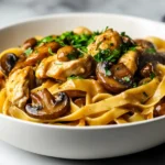 Restaurant-style Chicken Marsala Fettuccine recipe