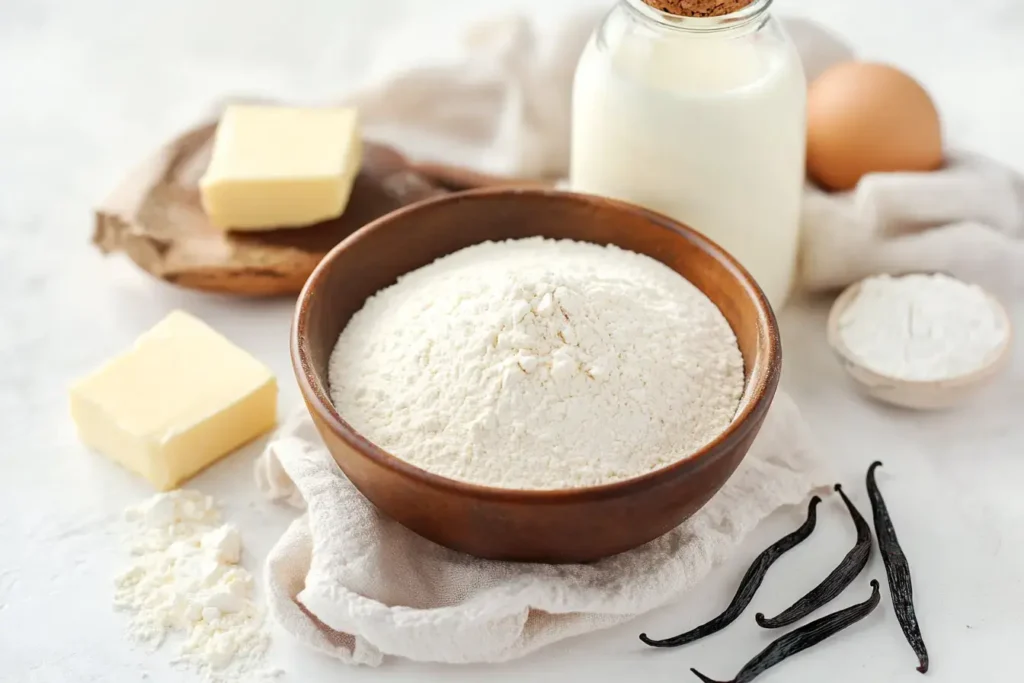 A Neat Arrangement Of Pancake Ingredients On A Modern Kitchen