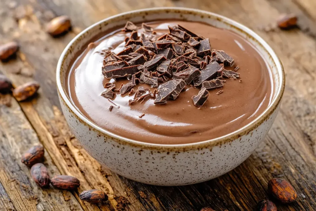 Creamy 2-Ingredient Cottage Cheese Chocolate Mousse In Rustic Presentation