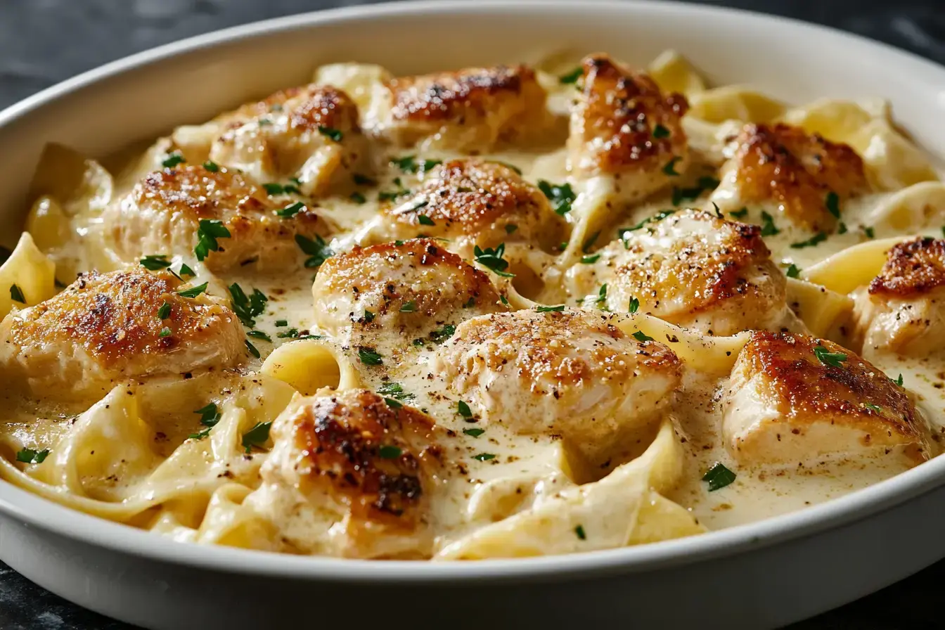 Creamy Garlic Parmesan Chicken Pasta Dish..