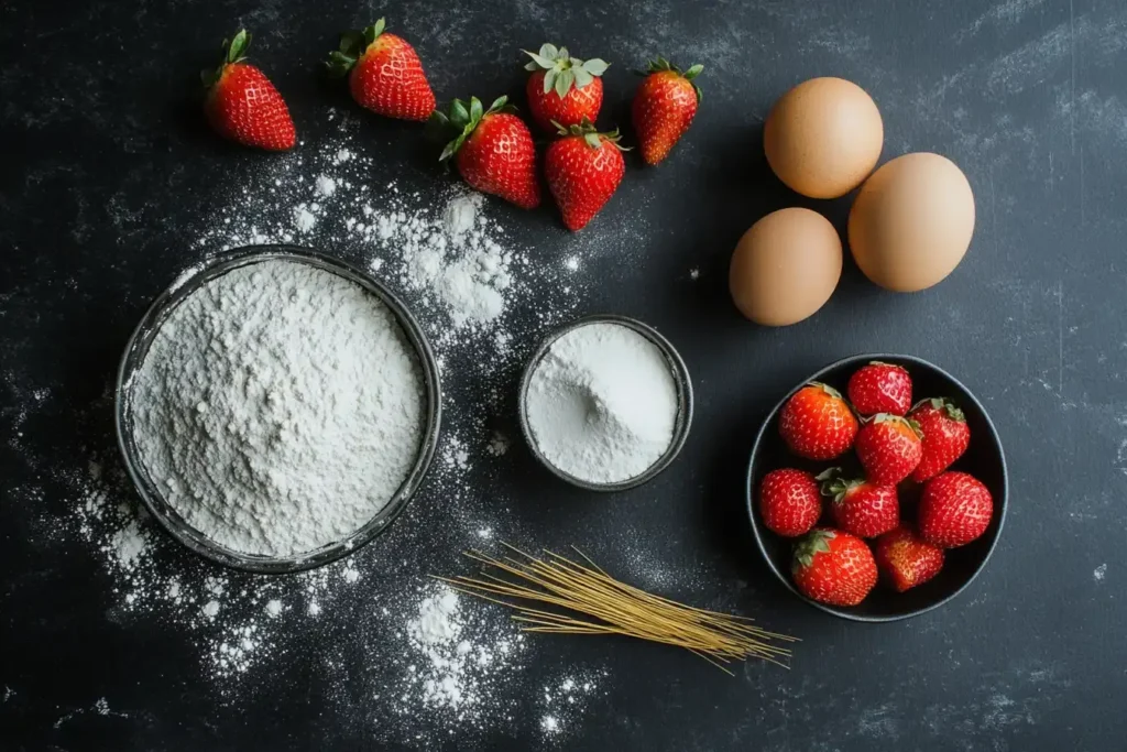 Essential Ingredients For The Best Strawberry Shortcake Rolls.