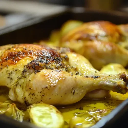 Golden Roasted half Chicken With Crackling Skin Technique