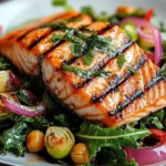 Grilled Salmon Salad With Perfect Crispy Skin