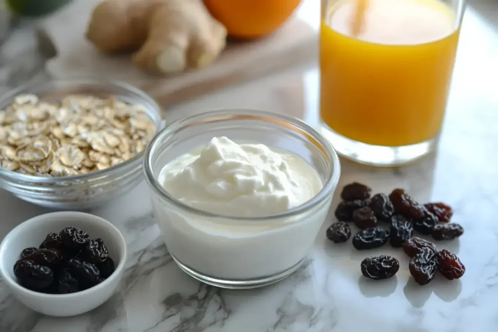 Modern Food Setup With Oatmeal Raisin Cookie Ingredients