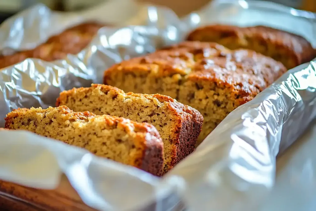 Proper Storage Of Banana Bread Slices And Loaf For Freshness.