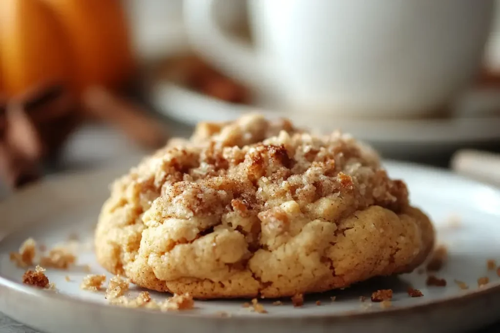 Soft Pumpkin Cookie Interior With Detailed Streusel Topping