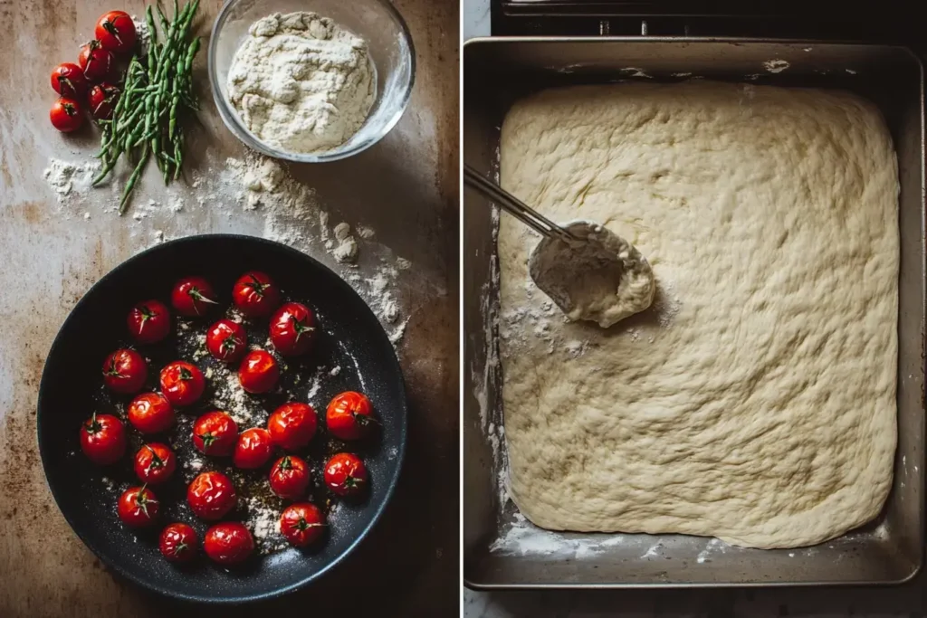 Step By Step Tomato Focaccia Process