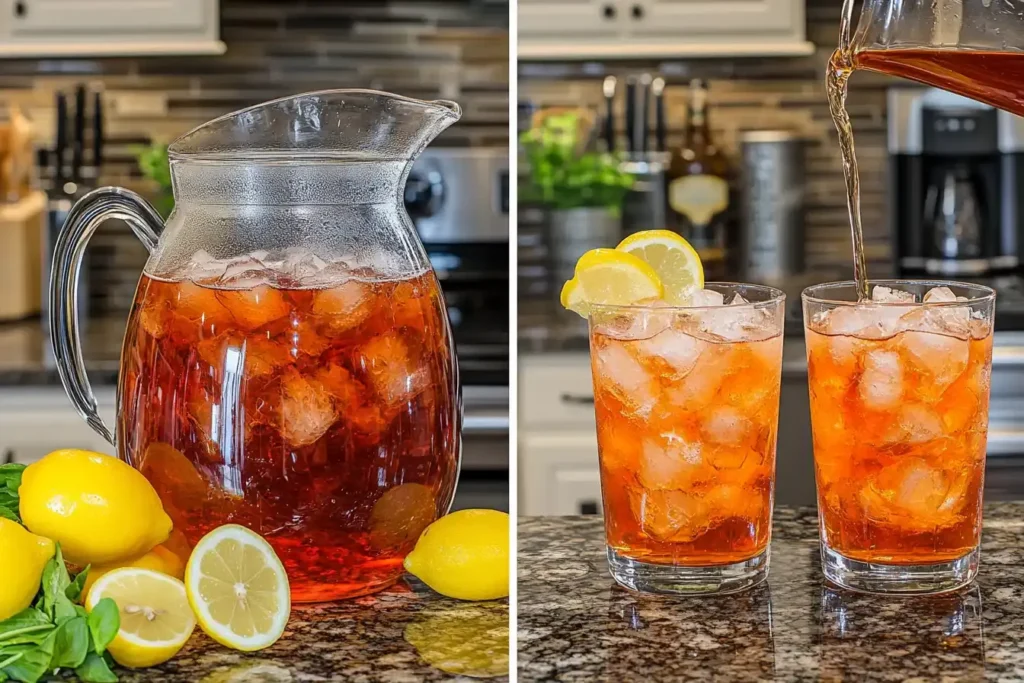 Step By Step Process Of Preparing Arnold Palmer Spiked Cocktail.