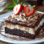 Tiramisu Brownies Fusion Dessert With Coffee And Chocolate Layers