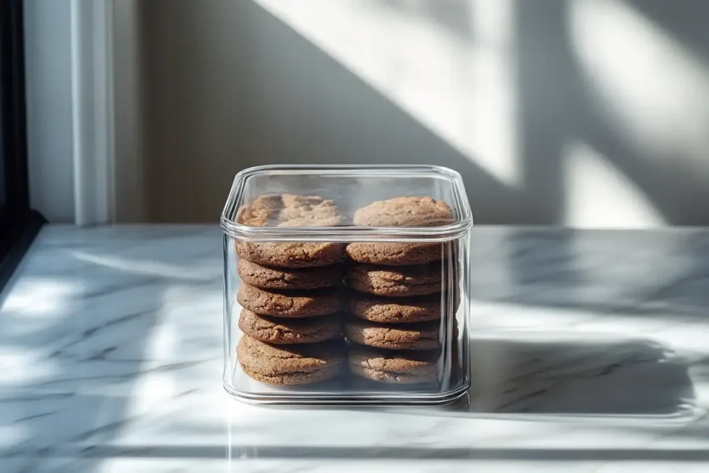 Airtight Glass Container With Layered Coffee Cake Cookies