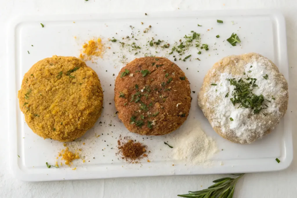 Chicken Patties With Different Seasoning Options
