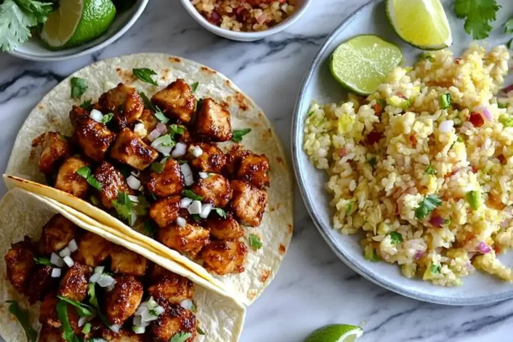 Leftover Air Fried Bourbon Chicken Used In Tacos And Fried Rice