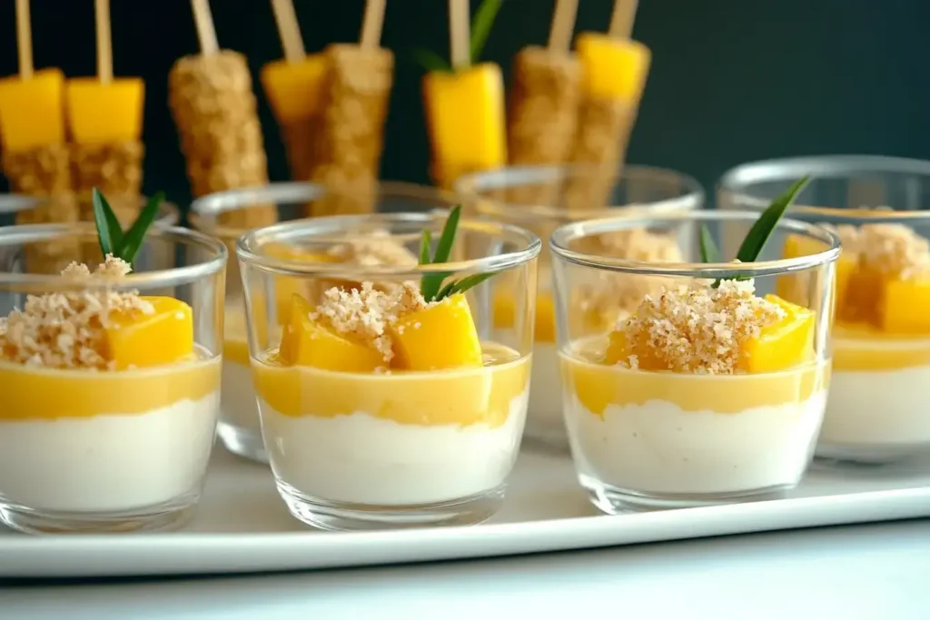 Beautifully Plated Coconut Mango Pudding For Summer Parties