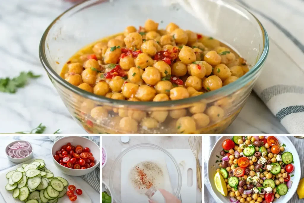 Step By Step Prep For Mediterranean Salad
