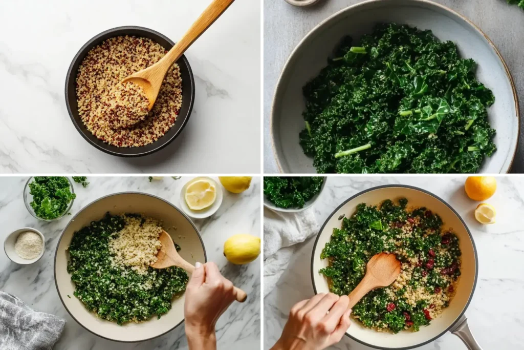 Step By Step Prep Of Costco Kale Quinoa Salad